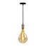 Industrial silver cord pendant, 8.5–10W XXL PS160, amber bulb