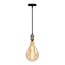 Industrial silver cord pendant, 8.5–10W XXL PS160, amber bulb