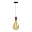 Industrial rosé gold cord pendant, 8.5–10W XXL PS160, amber bulb