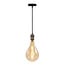 Industrial rosé gold cord pendant, 8.5–10W XXL PS160, amber bulb