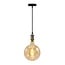 Modern silver cord pendant, 8.5–10W XXXL G200, amber bulb