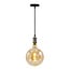 Modern silver cord pendant, 8.5–10W XXXL G200, amber bulb