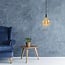 Modern glossy black cord pendant, 8.5–10W XXXL G200, amber bulb