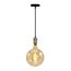 Industrial silver cord pendant, 8.5–10W XXXL G200, amber bulb