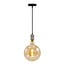 Industrial silver cord pendant, 8.5–10W XXXL G200, amber bulb