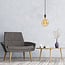 Industrial glossy black cord pendant, 8.5–10W XXXL G200, amber bulb