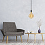 Industrial glossy Black cord pendant light incl. 8.5W to 10W XXXL bulb, Amber glass, 2000K, Ø200