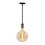 Industrial rosé gold cord pendant, 8.5–10W XXXL G200, amber bulb