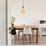 Industrial rosé gold cord pendant, 8.5–10W XXXL G200, amber bulb