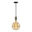 Industrial rosé gold cord pendant, 8.5–10W XXXL G200, amber bulb