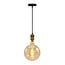 Industrial Golden cord pendant light incl. 8.5W to 10W XXXL bulb, Amber glass, 2000K, Ø200
