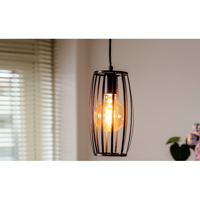 Maya pendant lamp incl. 5W spiral bulb, Amber glass, 1800K, Ø60