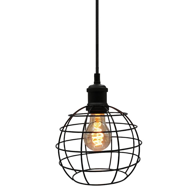 Hugo pendant lamp incl. 5W spiral bulb, Amber glass, 1800K, Ø60
