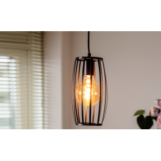 Maya pendant lamp incl. 5W spiral bulb, Amber glass, 1800K, Ø95
