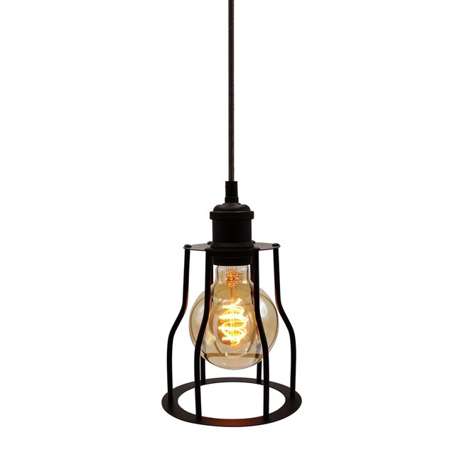 Pendant light Diego incl. 5W spiral bulb, amber glass, 1800K (extra warm white), Ø95