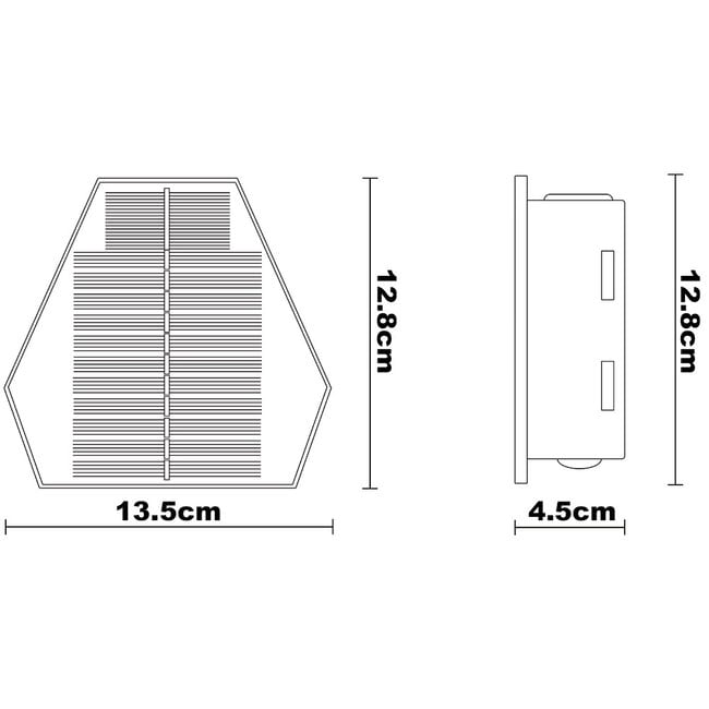 3-light solar outdoor wall light Charissa