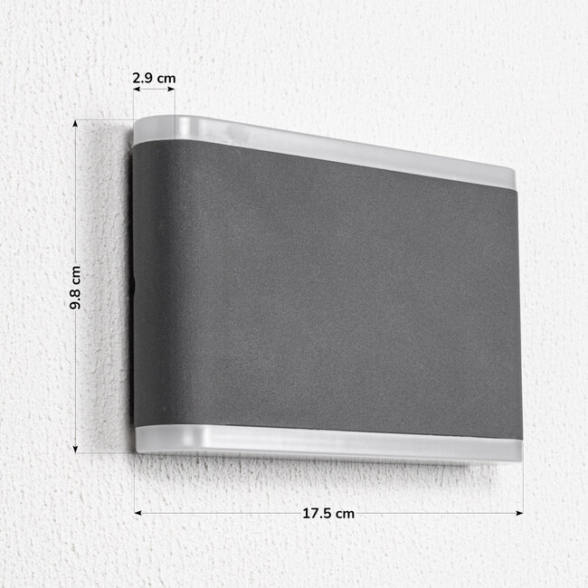 Flat outdoor wall light 12W Demi - grey