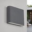 Flat outdoor wall light with glass - anthracite 6 or 12W