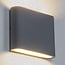Flat outdoor wall light with glass - anthracite 6 or 12W