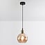 pendant light Lyana with glass globe - smoked or amber