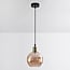 pendant light Lyana with glass globe - smoked or amber