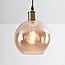 pendant light Lyana with glass globe - smoked or amber