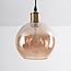 pendant light Lyana with glass globe - smoked or amber