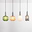 4-light pendant light Aeneas with ribbed glass in four colours