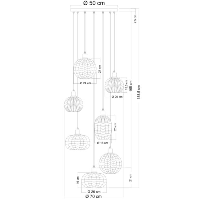 Designer pendant lamp with ribbed glass in various colours - Altair