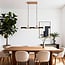 Designer pendant light Aristo with integrated LED - black and wood