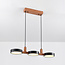 Designer pendant lamp with integrated LED, black with wood - Aristo