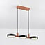 Designer pendant light Aristo with integrated LED - black and wood