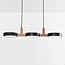 Designer pendant light Aristo with integrated LED - black and wood