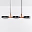 Designer pendant light Aristo with integrated LED - black and wood
