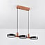 Designer pendant light Aristo with integrated LED - black and wood