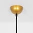 Retro pendant light Doran in ribbed glass - grey and gold