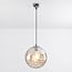pendant light Hades in cognac glass with curved detail
