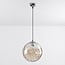 pendant light Hades in cognac glass with curved detail