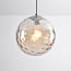 pendant light Hades in cognac glass with curved detail