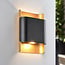 Outdoor wall light Vita - black with integrated LED