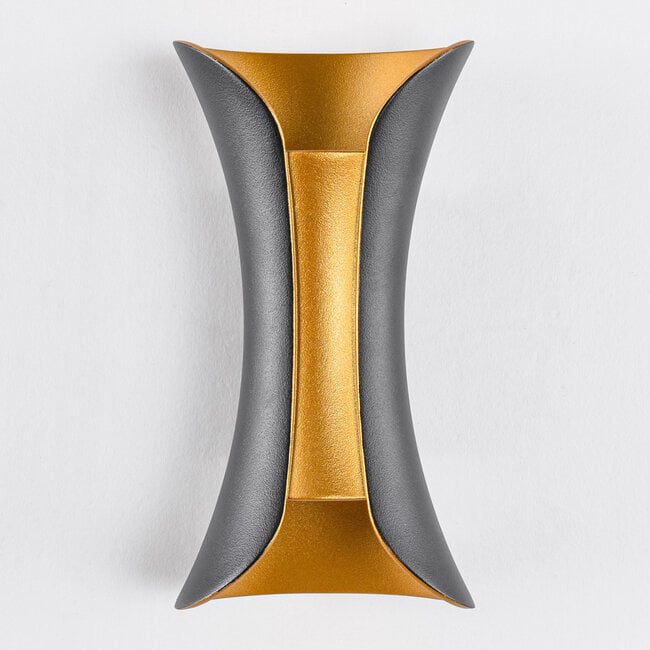Outdoor wall light Else with integrated LED - black and gold