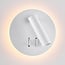 Round wall lamp Lenae with rotatable spotlight and illuminated wall plate