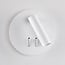 Round wall lamp Lenae with rotatable spotlight and illuminated wall plate