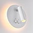 Round wall lamp Lenae with rotatable spotlight and illuminated wall plate