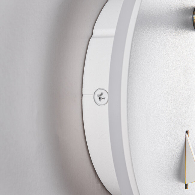 Round wall lamp Lenae with rotatable spotlight and illuminated wall plate