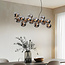 Luxury pendant lamp, 16-light, smoked glass with mirror effect - Sunita