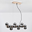 Luxury pendant lamp, 16-light, smoked glass with Mirror effect - Sunita