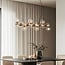 16-light pendant light Sunita - clear glass with gold