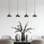 3-step dimmable pendant light Amina - smoked glass with colour gradient