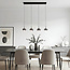Black smoked glass pendant lamp with gradient and 3-step dimmable LEDs - Amina